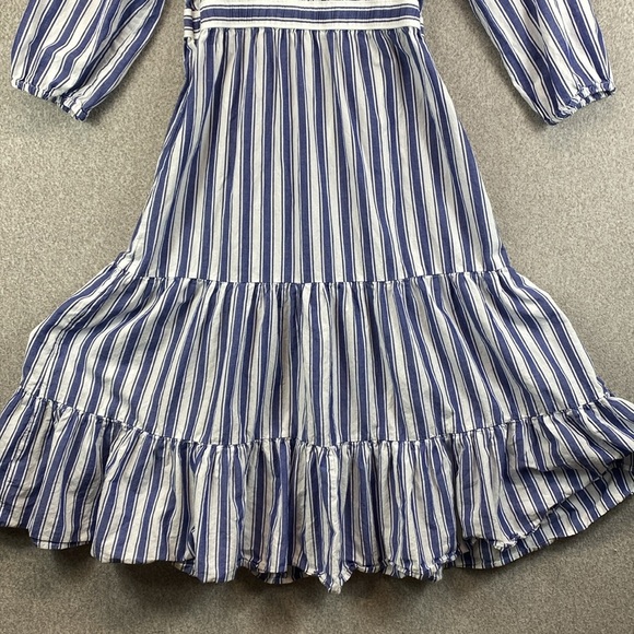 Madewell maxi dress size 6 boho nautical stripe tiered cottagecore coastal beach - Picture 11 of 13